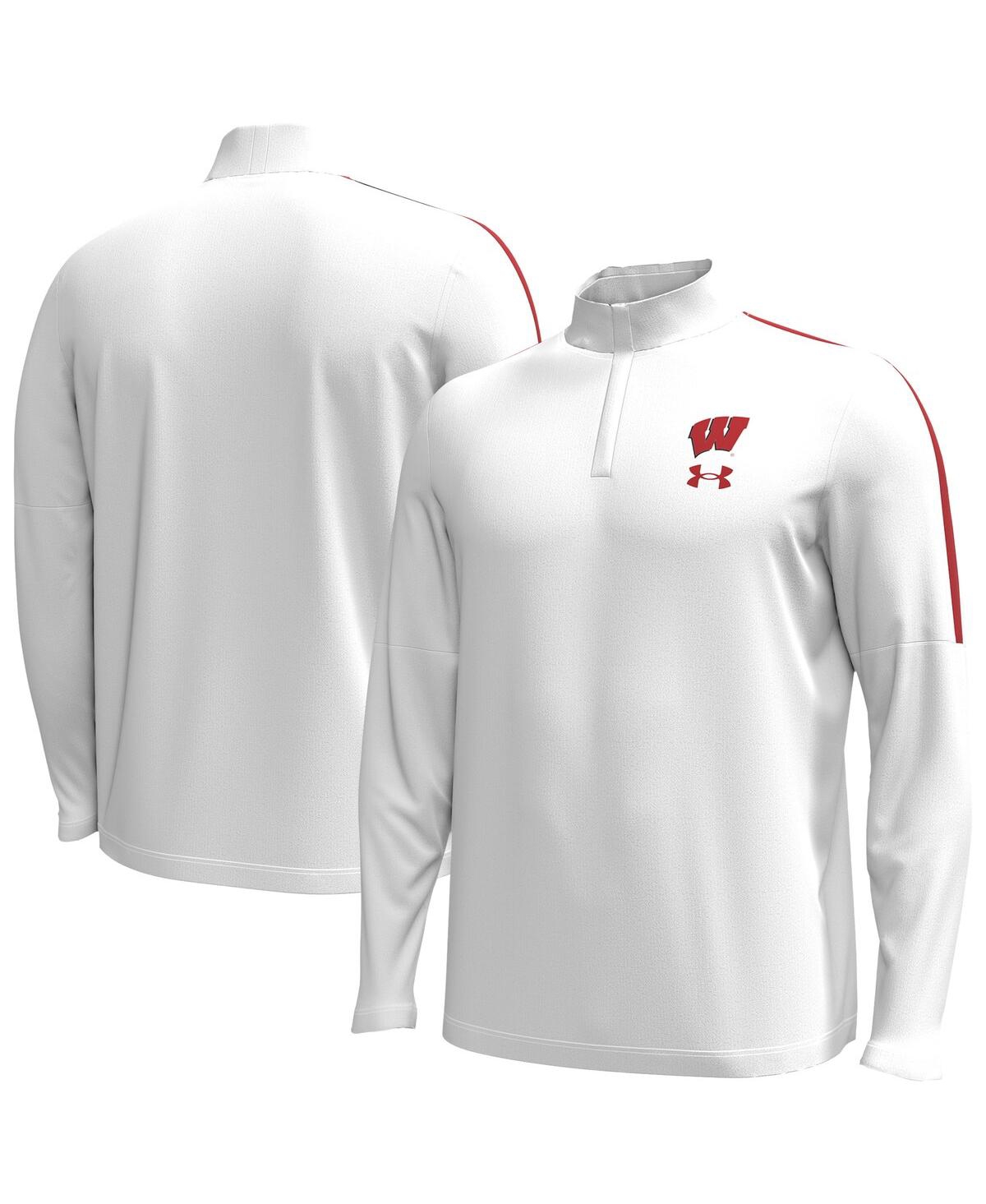 Men's White Wisconsin Badgers Playoff Performance Quarter-Zip Jacket - White