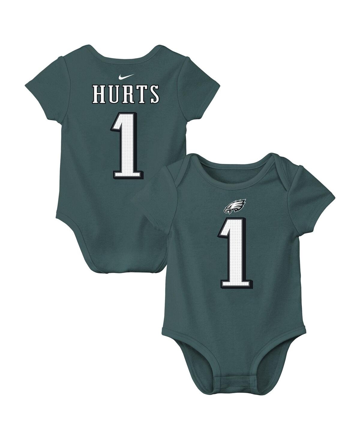Nike Baby Boys And Girls Midnight Green Jalen Hurts Philadelphia Eagles Player Name Number Bodysuit In Midnight Green