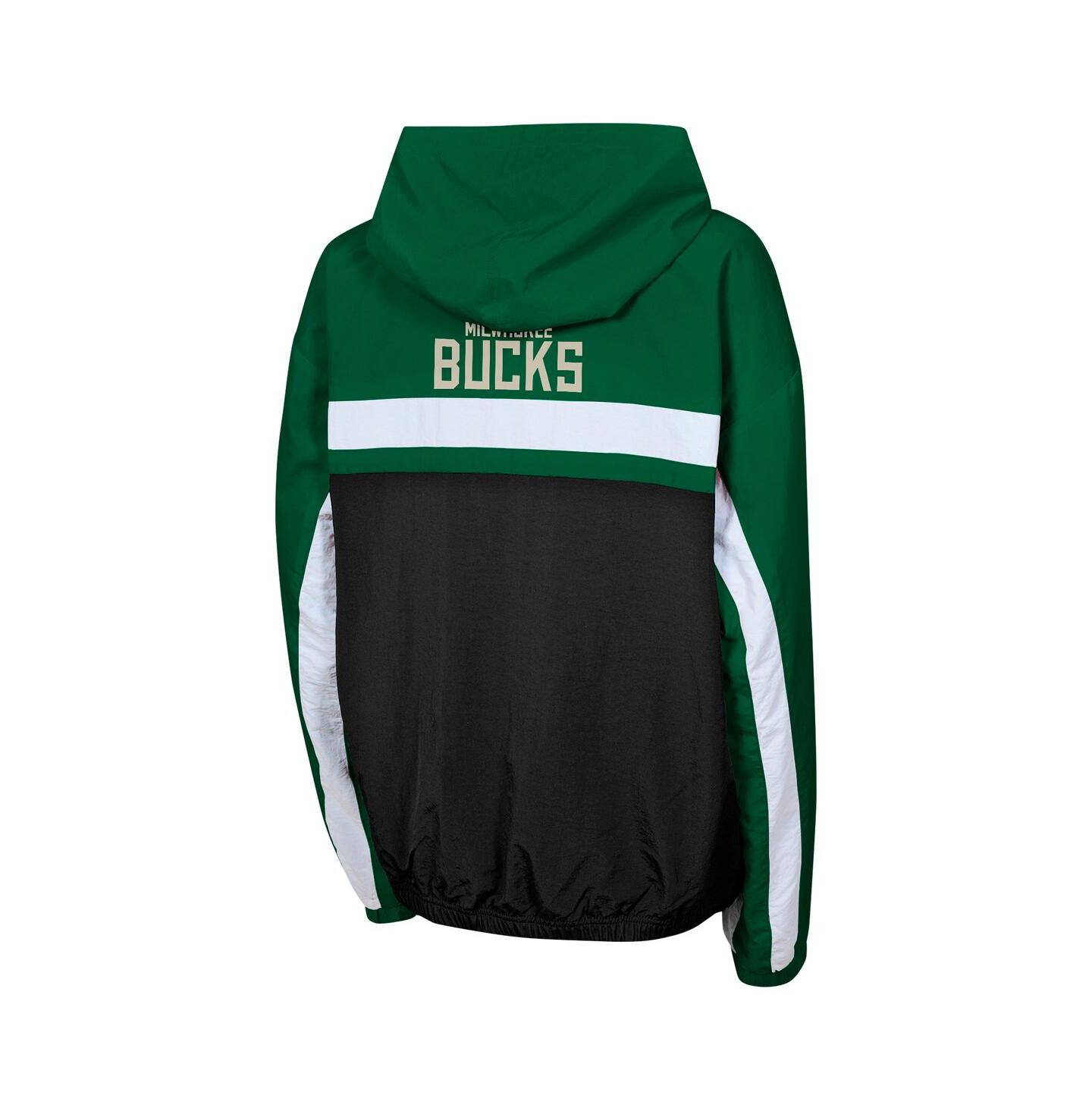 Детская куртка Outerstuff Hunter Green Milwaukee Bucks Headliner Windbreaker Full-Zip Hoodie Jacket — фото 3