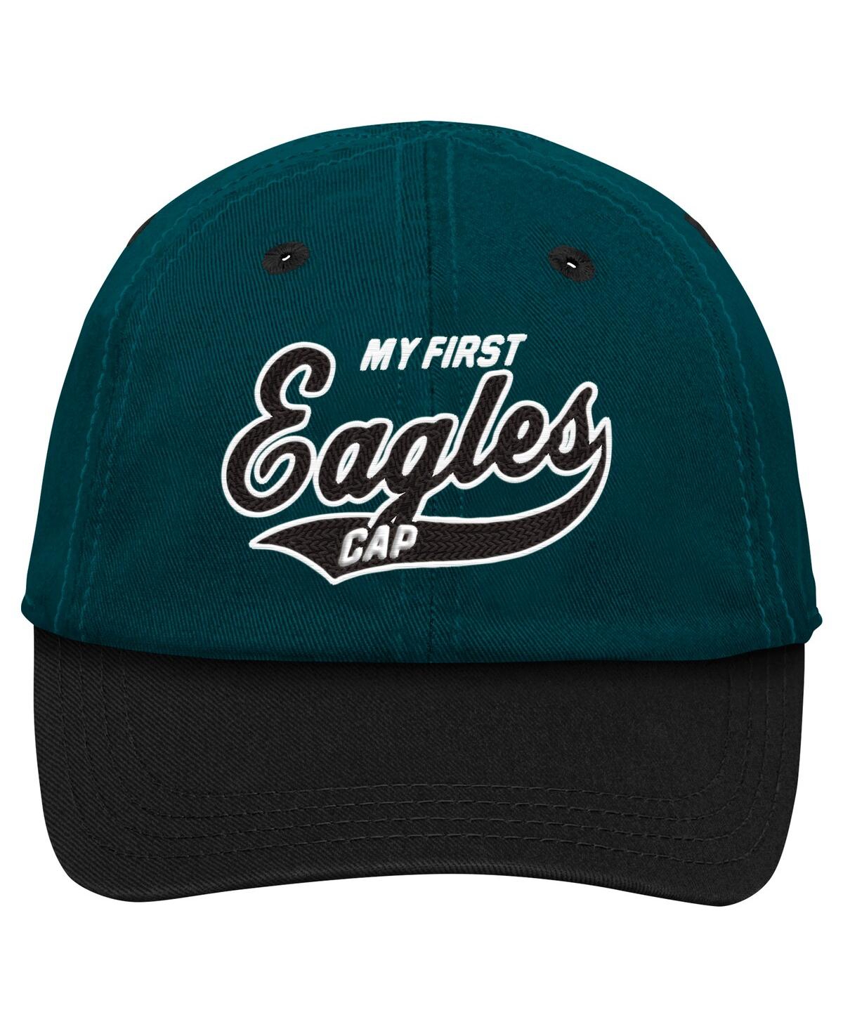 Outerstuff Baby Boys And Girls Green/black Philadelphia Eagles My First Tail Sweep Slouch Flex Hat In Green,black