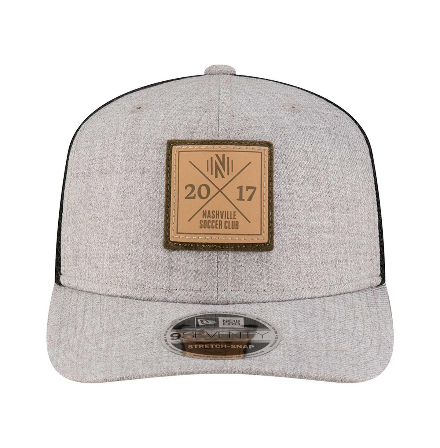 Мужская кепка New Era Heather Gray Nashville SC 9SEVENTY Coolera Stretch-Snap Adjustable Hat — фото 5