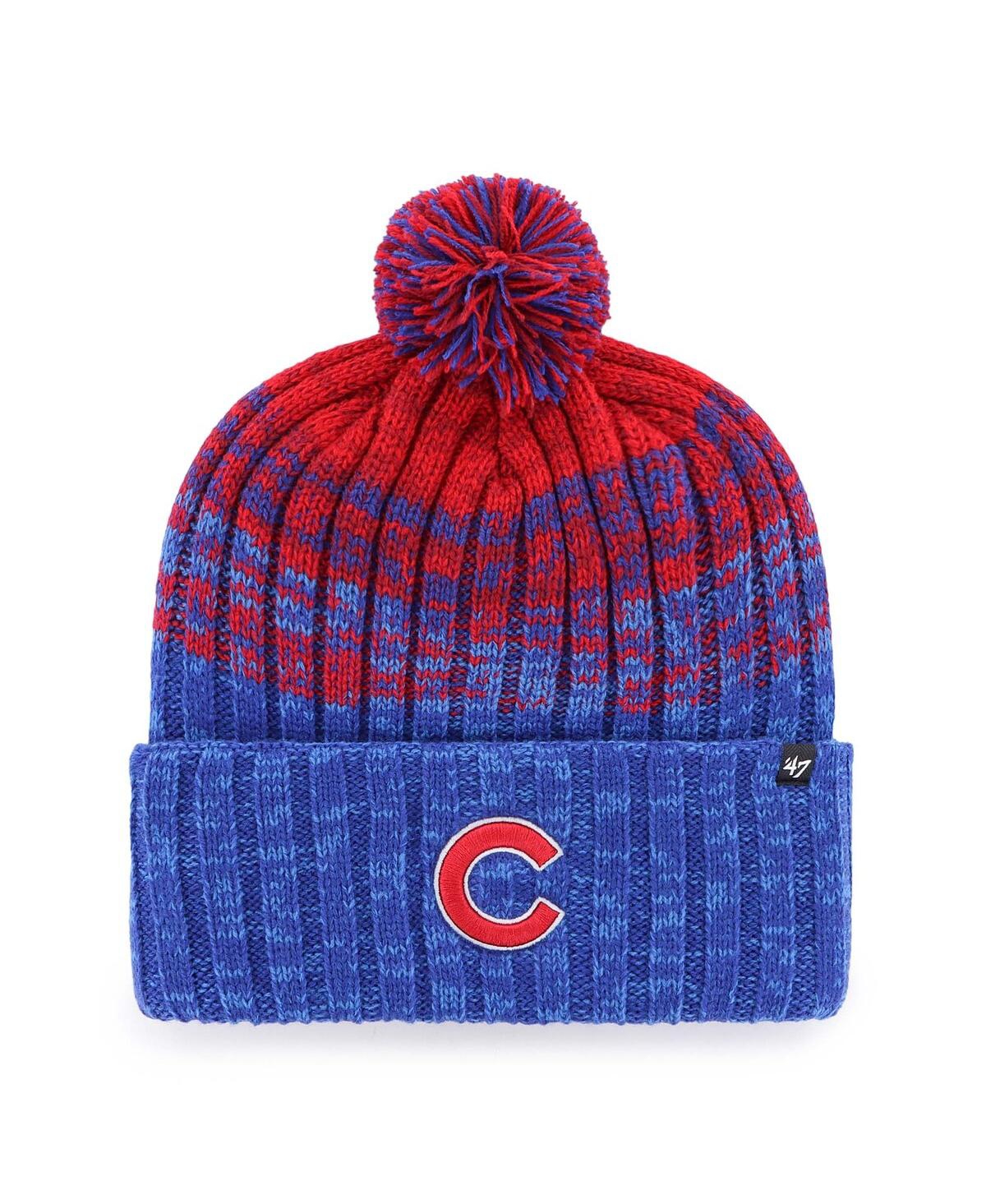 47 Brand Men's Royal Chicago Cubs Cascade Cuffed With Pom Knit Hat In Royal