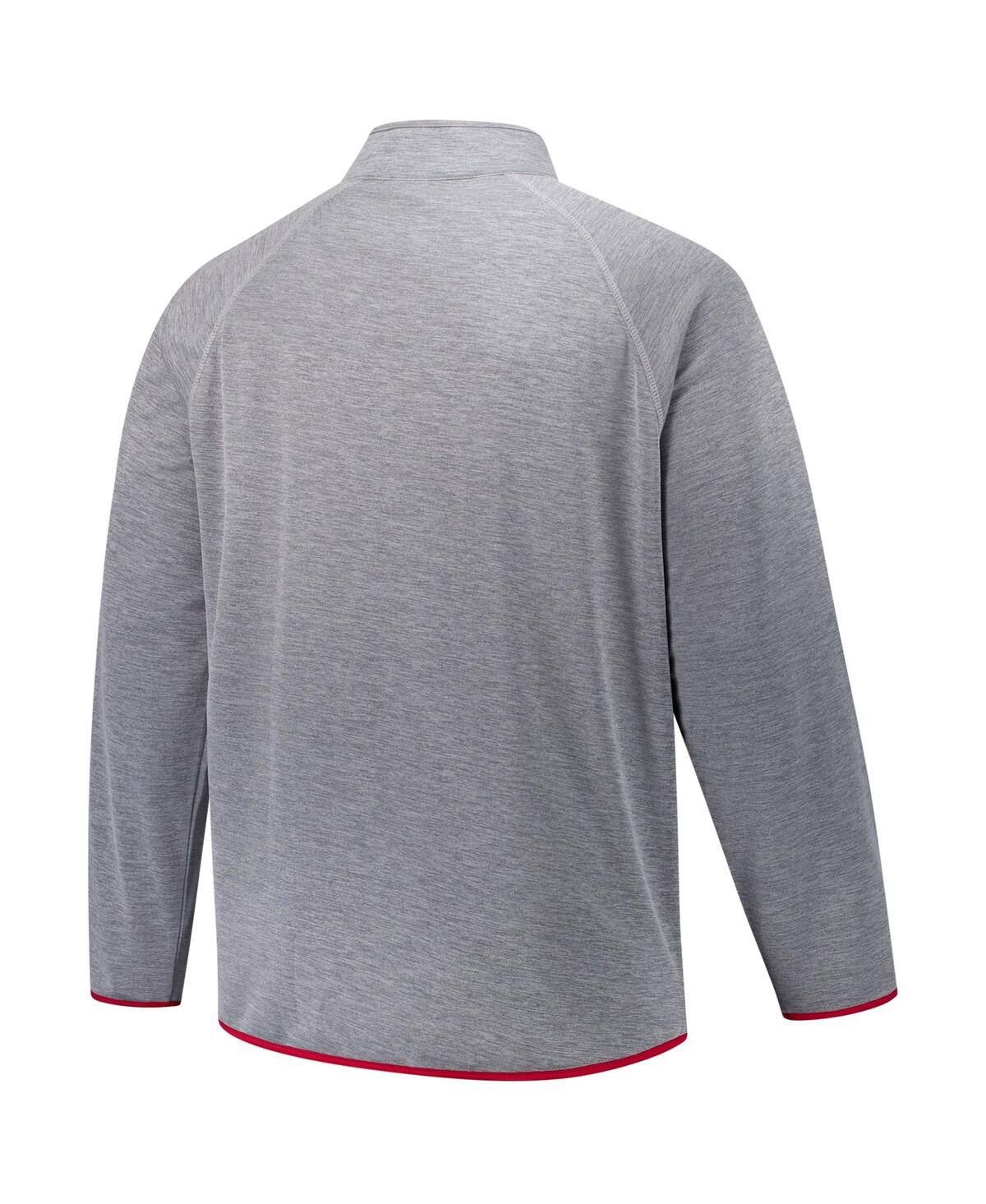 Fanatics Men's Charcoal Alabama Crimson Tide Raglan Big Tall Quarter-zip Top In Charcoal