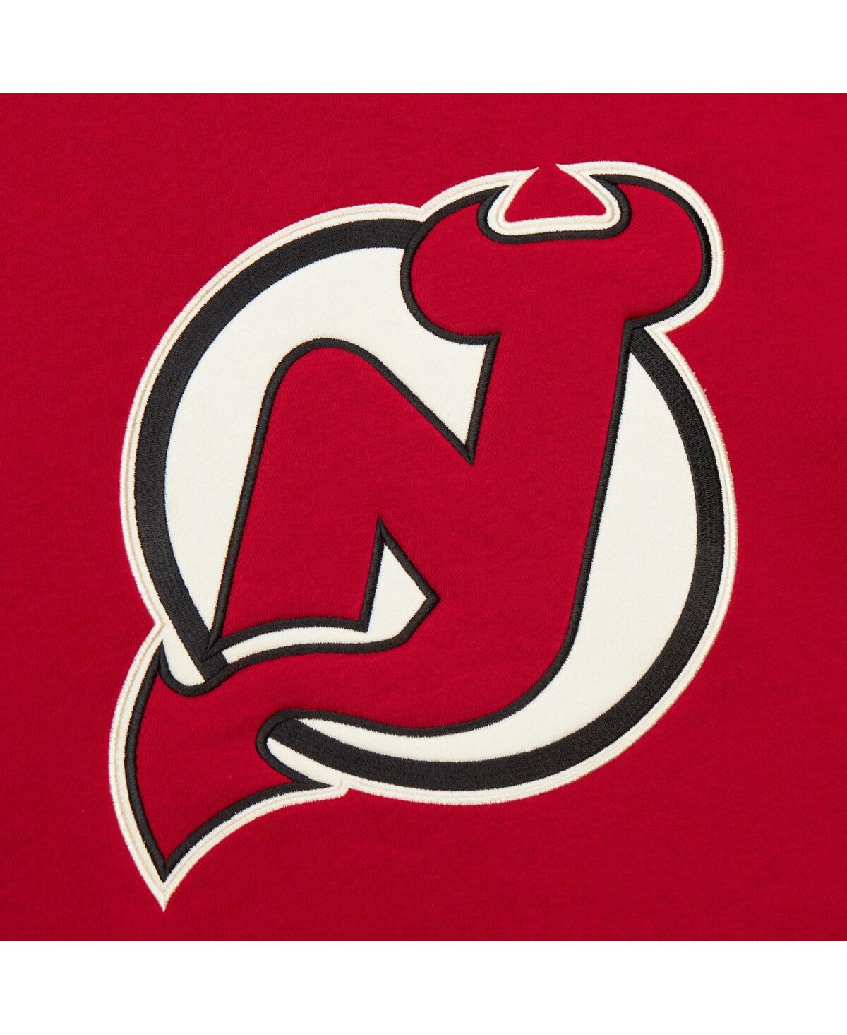Mitchell & Ness Men's Red New Jersey Devils Heritage Lace-up Pullover Sweatshirt In Red