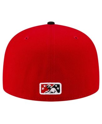 Men's Red/Black Erie SeaWolves Theme Night Pepperoni 59FIFTY Fitted Hat