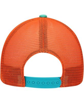 Big Boys and Girls Aqua Miami Dolphins A-Frame 9FORTY Trucker Adjustable Hat