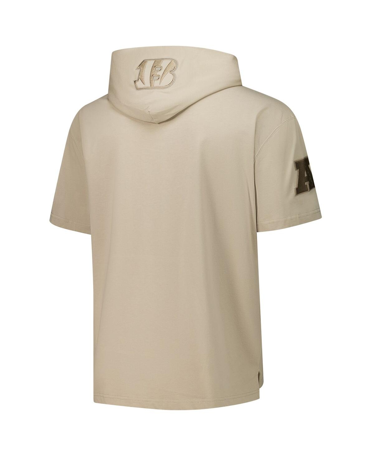 Pro Standard Men's Tan Cincinnati Bengals Neutrals Capsule Short Sleeve Pullover Hoodie In Tan