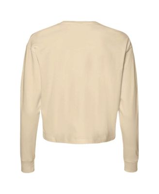 Women's Natural Houston Cougars Comfort Colors Basketball Cropped Long Sleeve T-Shirt