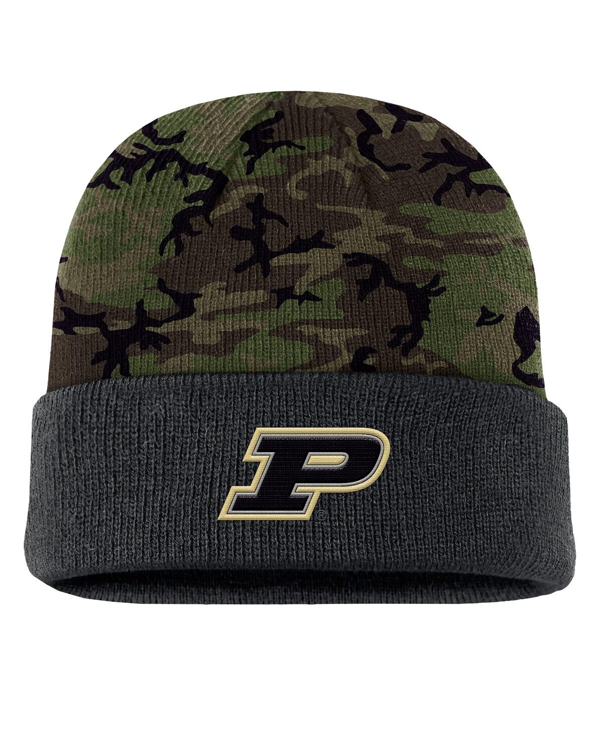 Nike Men's Camo Purdue Boilermakers Military Appreciation Cuffed Knit Hat In Camo