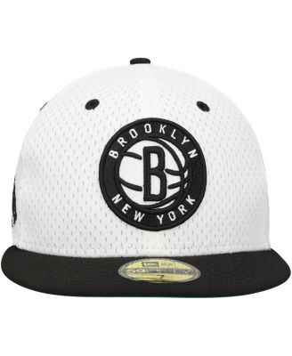 Men's White/Black Brooklyn Nets Throwback 2Tone 59FIFTY Fitted Hat