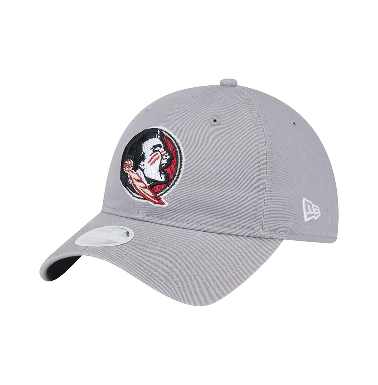 Женская кепка New Era Gray Florida State Seminoles Logo 9TWENTY Adjustable Hat — фото 1