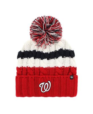 '47 Brand - Women's White/Red Washington Nationals Ashfield Cuffed Knit Hat with Pom