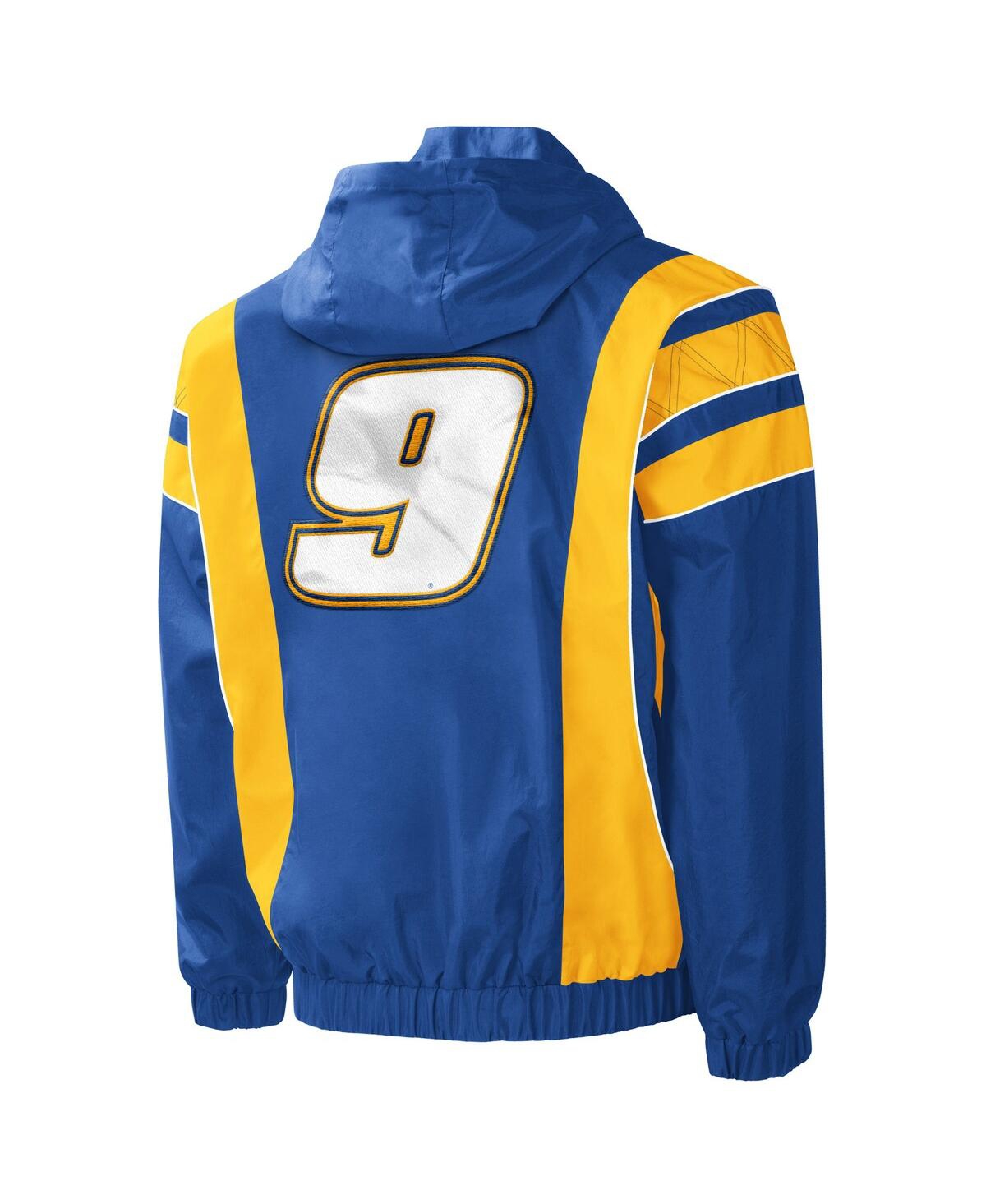 Starter Men's Royal/yellow Chase Elliott Impact Half-snap Pullover Jacket In Multi