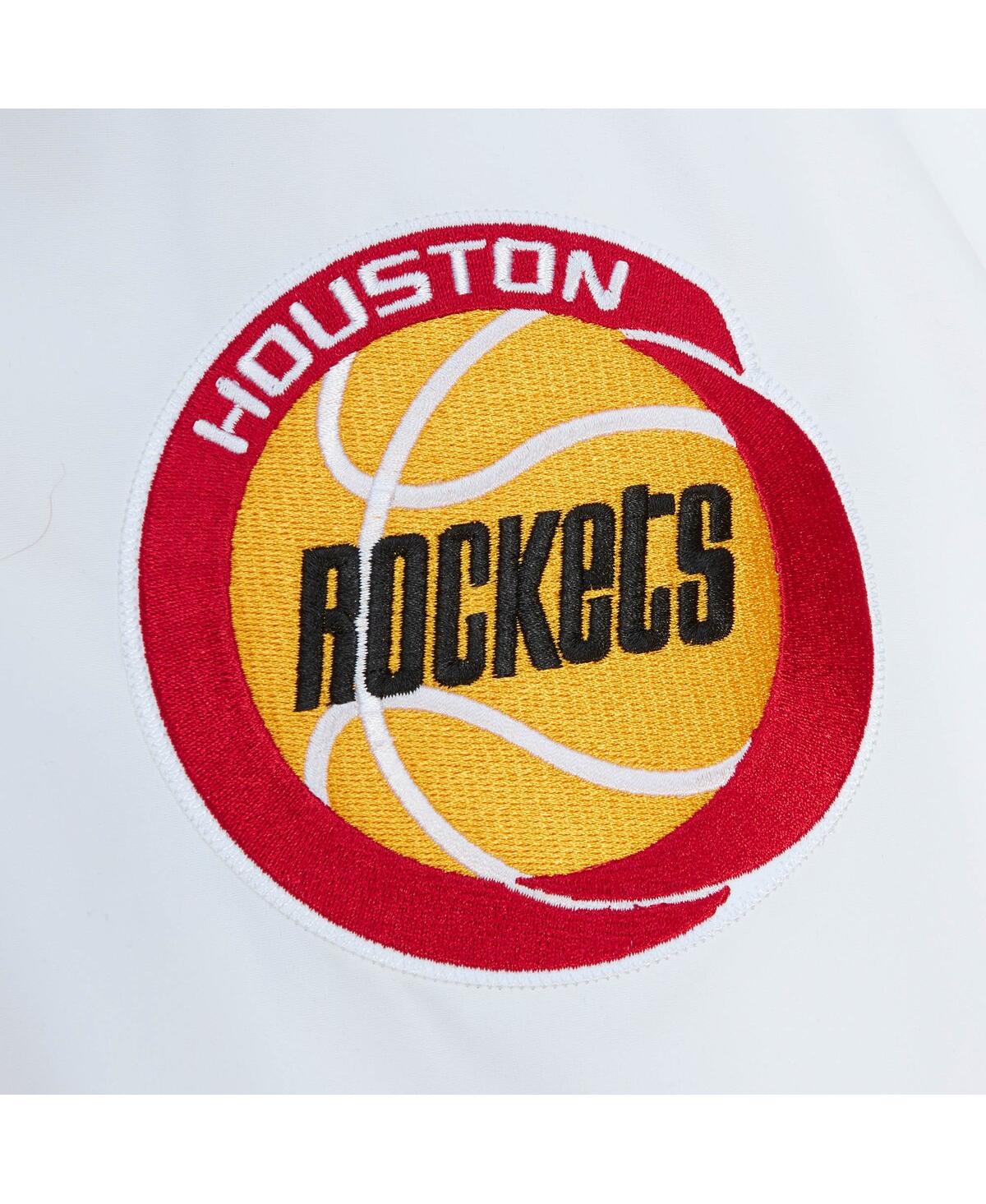Mitchell & Ness Men's White Houston Rockets Paintbrush Full-zip Windbreaker Jacket In White