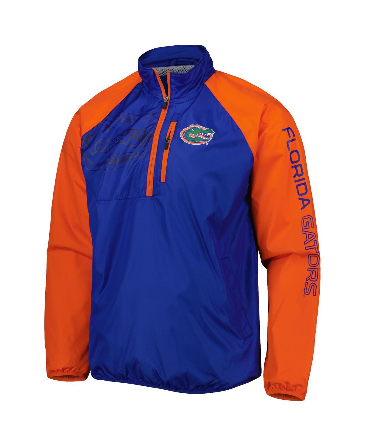Shop G-iii Sports By Carl Banks Men's Royal/orange Florida Gators Point Guard Raglan Half-zip Jacket In Royal,orange