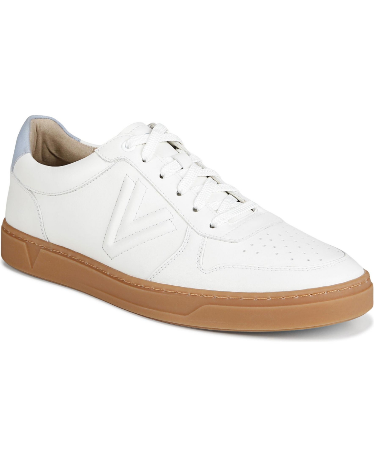 Mens Lucas Court Sneakers - White/ skyway blue leather