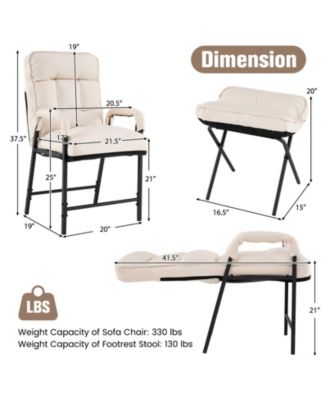 Modern Accent Chair with Ottoman and Adjustable Backrest for Comfortable and Stylish Seating