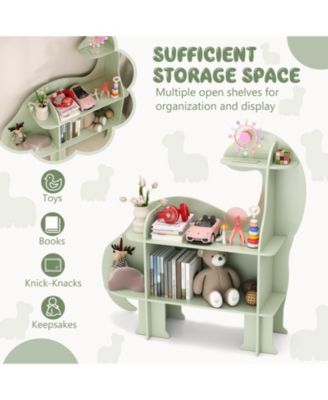 3-Tier Dinosaur Kids Bookshelf for Children, Perfect for Storing Books and Toys in a Fun Design