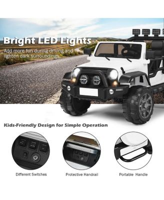 12V 2-Seater Ride on Car Truck with Remote Control and Storage Room