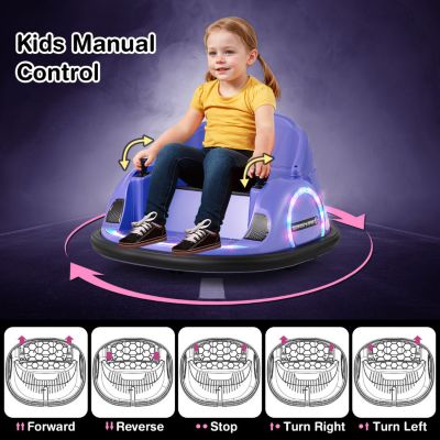 12V Ride-On Bumper Car for Toddlers with 360° Spin and Remote Control