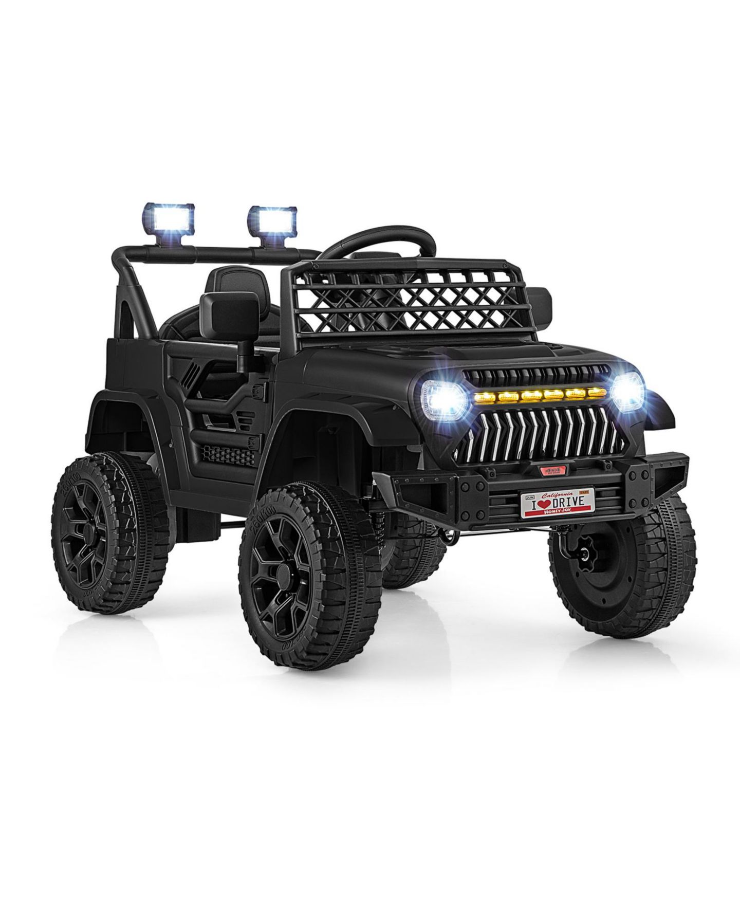 Детская игрушка Slickblue 12V Kids Ride-On Truck Car with Parental Remote Control and Music Player, 66 lbs Capacity, от 3 лет, цвет: Чёрный — фото 2