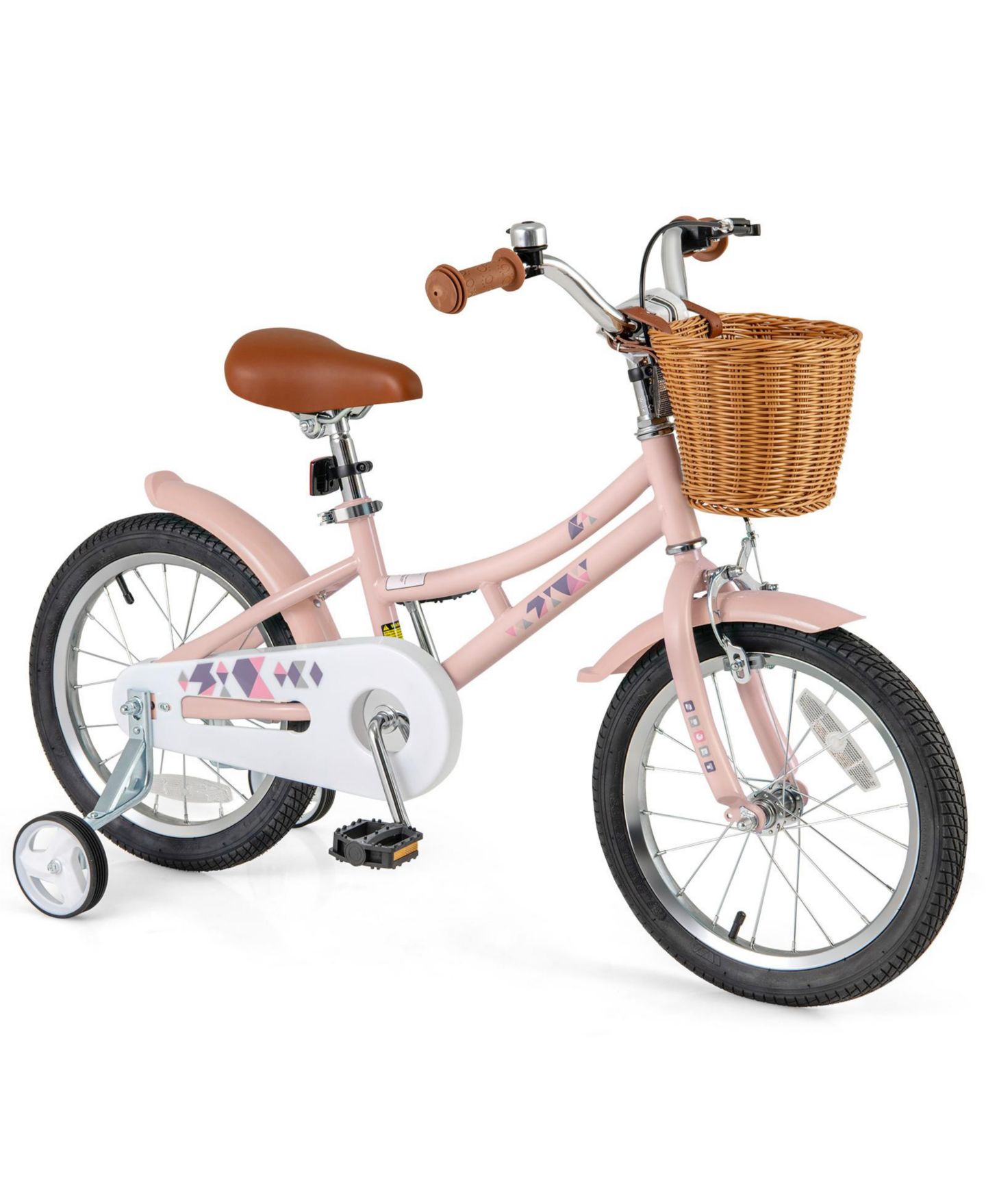 Детская игрушка Slickblue Retro Bike 12" with Adjustable Seat & Front Basket, 4–7 лет, цвет: Розовый — фото 1