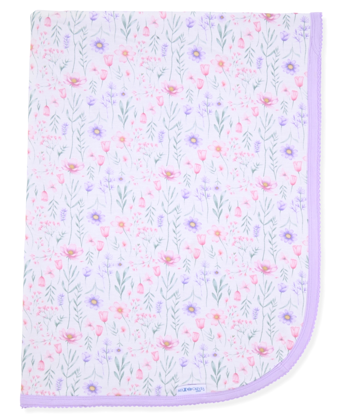 Max & Olivia Newborn Girls Print Reversible Swaddle Blanket In Multi
