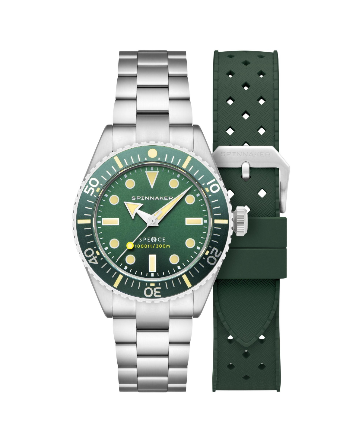 Men's Spence 300 Automatic Solid Stainless Steel Bracelet Watch, 40mm - Green
