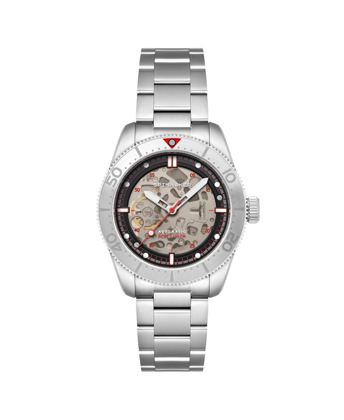 Men's Croft 42 Skeleton Automatic Solid Stainless Steel Bracelet Watch, 42mm - Black