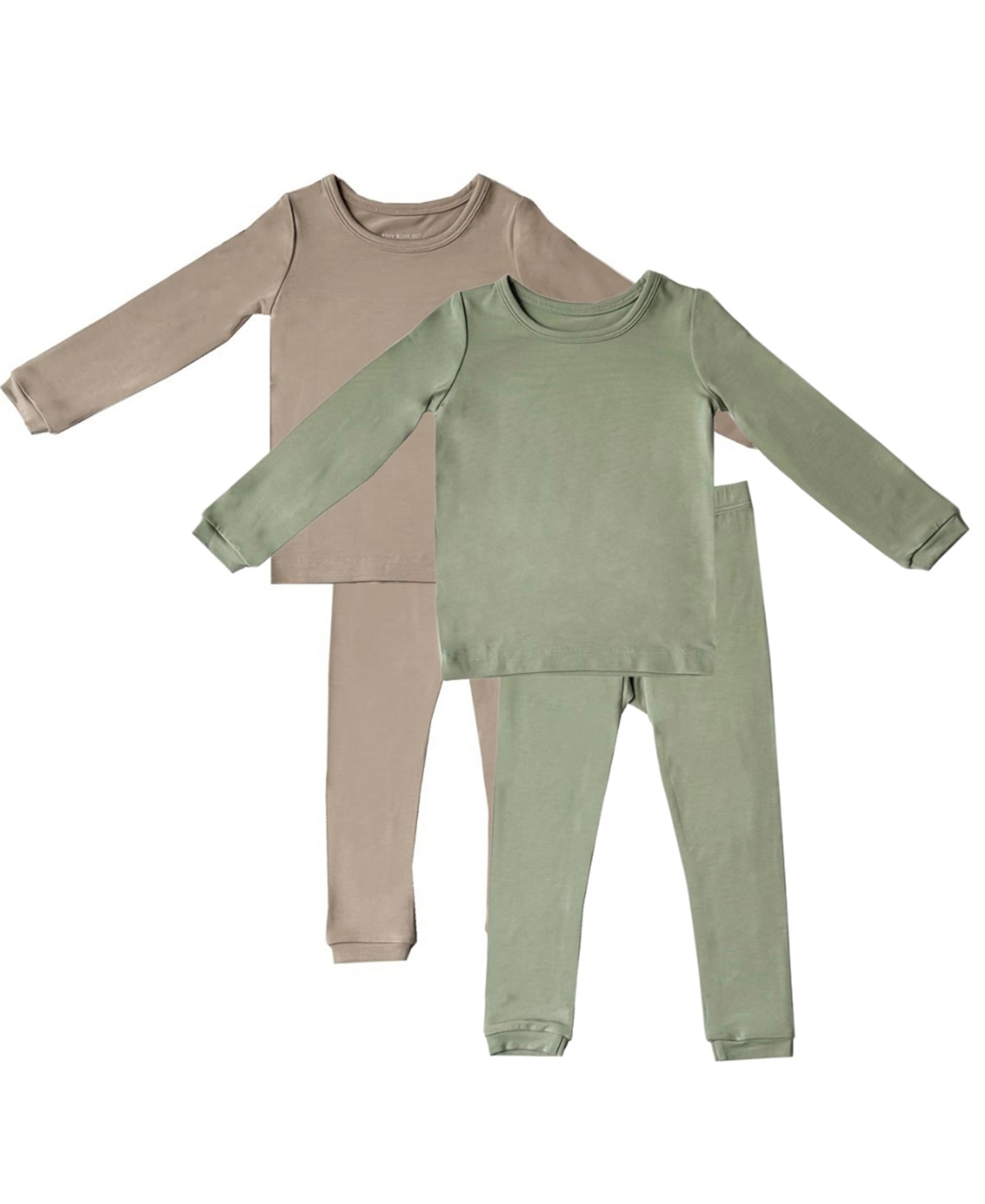 Tiny Knot Co. Baby Boys And Girls 4-piece Long Sleeve Pajama Set In Sage,canyon