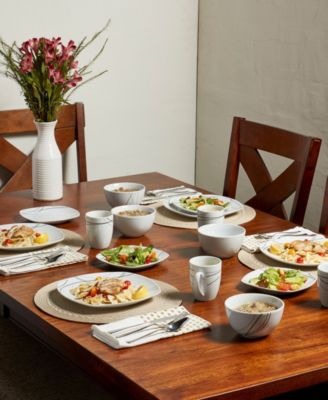 Alec Ash White 16 Pc. Dinnerware Set, Service for 4 