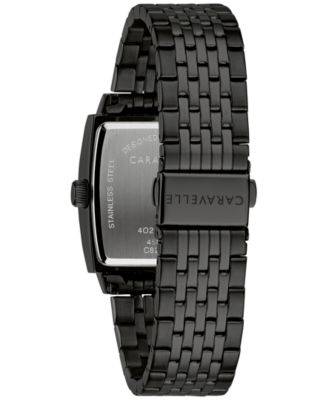 Men's Classic Diamond Accent Black-Tone Stainless Steel Bracelet Watch 33mm