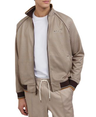 Ben Sherman Men's Regular-Fit Houndstooth Check Full-Zip Track
