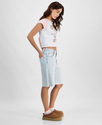 Juniors' High-Rise Baggy Denim Jorts
