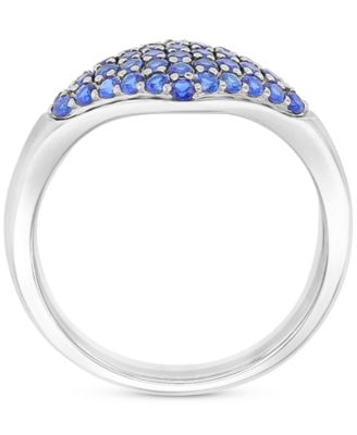 Lab-Created Blue Sapphire Rhombus Cluster Ring (1-3/8 ct. t.w.) in Sterling Silver