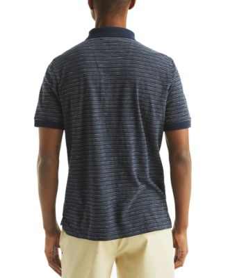 Men's Short Sleeve Textured Striped Polo Shirt