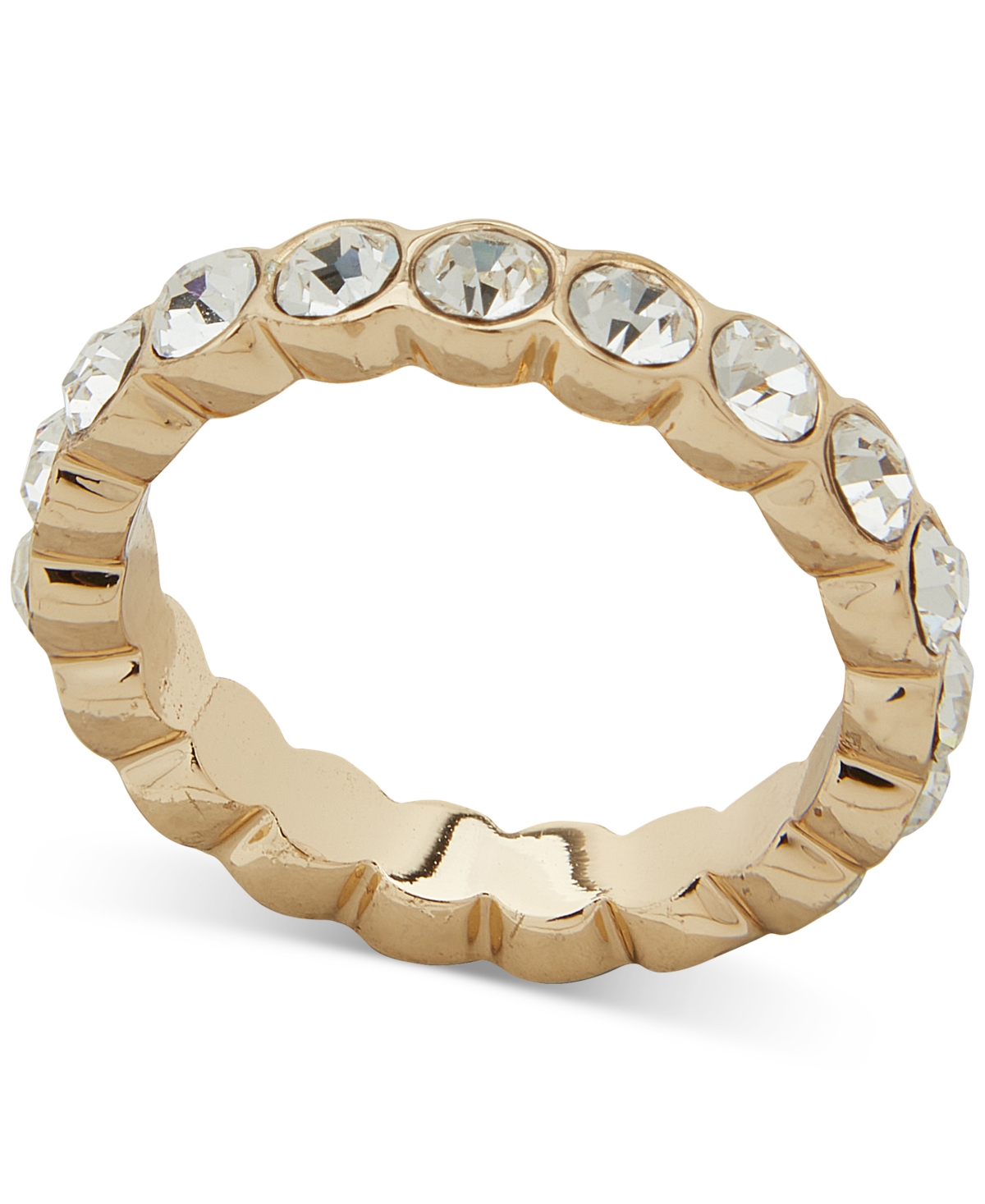 Gold-Tone Crystal All-Around Band Ring - Crystal Wh