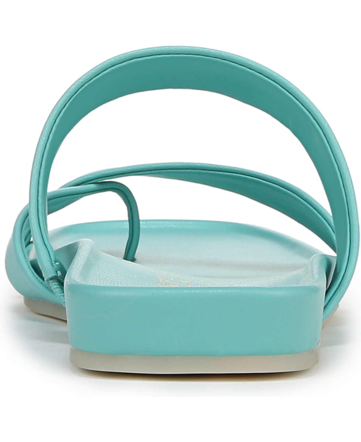 Franco Sarto Women's Estella Open Square Toe Slide Flat Sandals In Aqua Blue Faux Leather