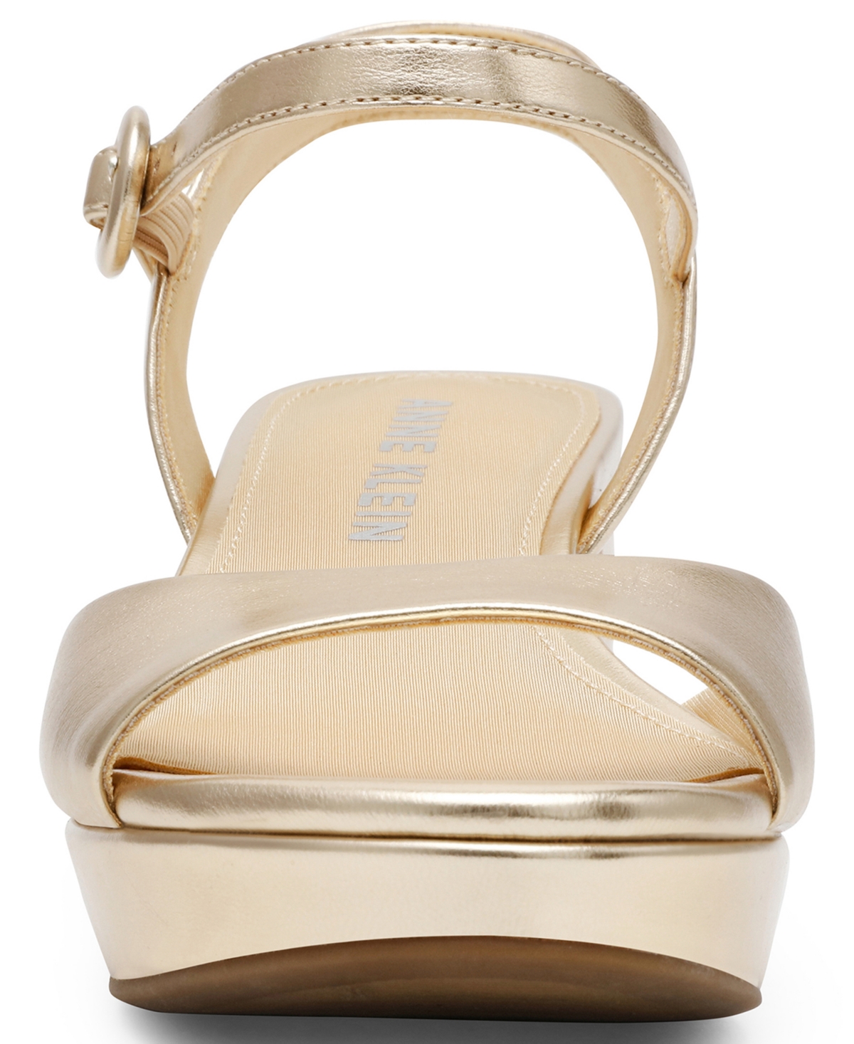 Anne Klein Piper Ankle Strap Platform Sandal In Light Gold