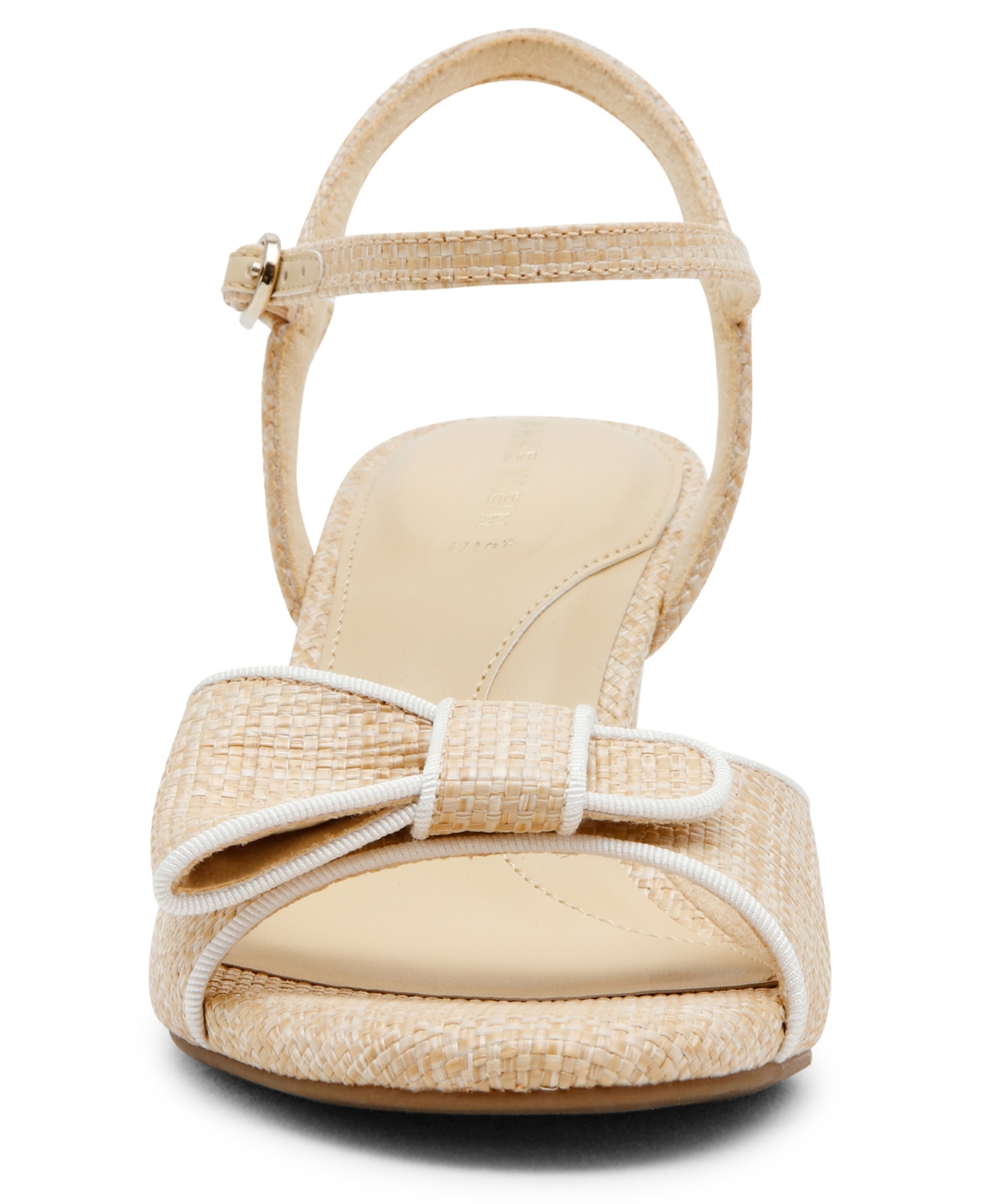 Anne Klein Rosy Ankle Strap Sandal In Natural Raffia