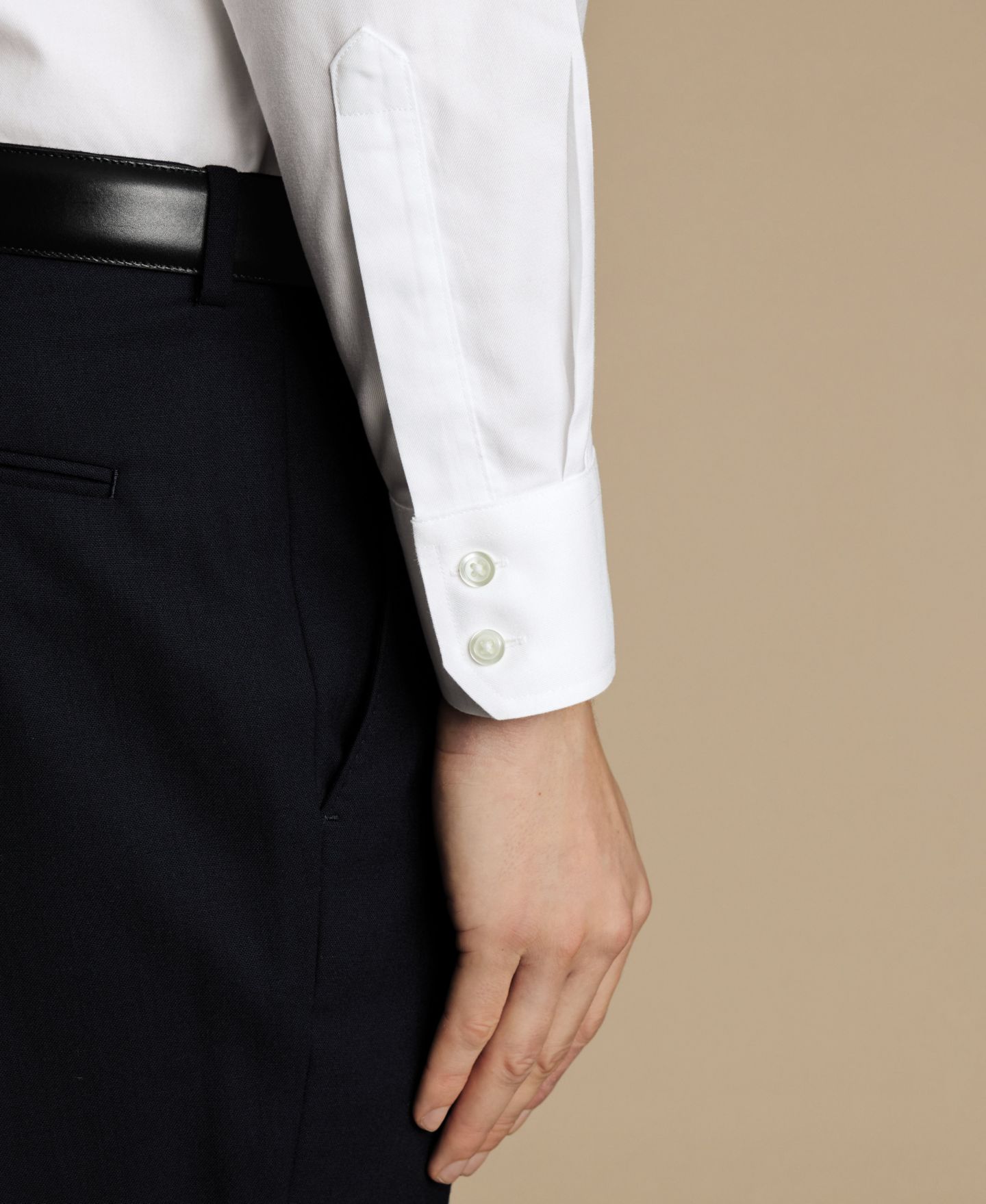 Мужская рубашка Charles Tyrwhitt Slim-Fit Twill Dress Shirt, цвет: Белый — фото 4
