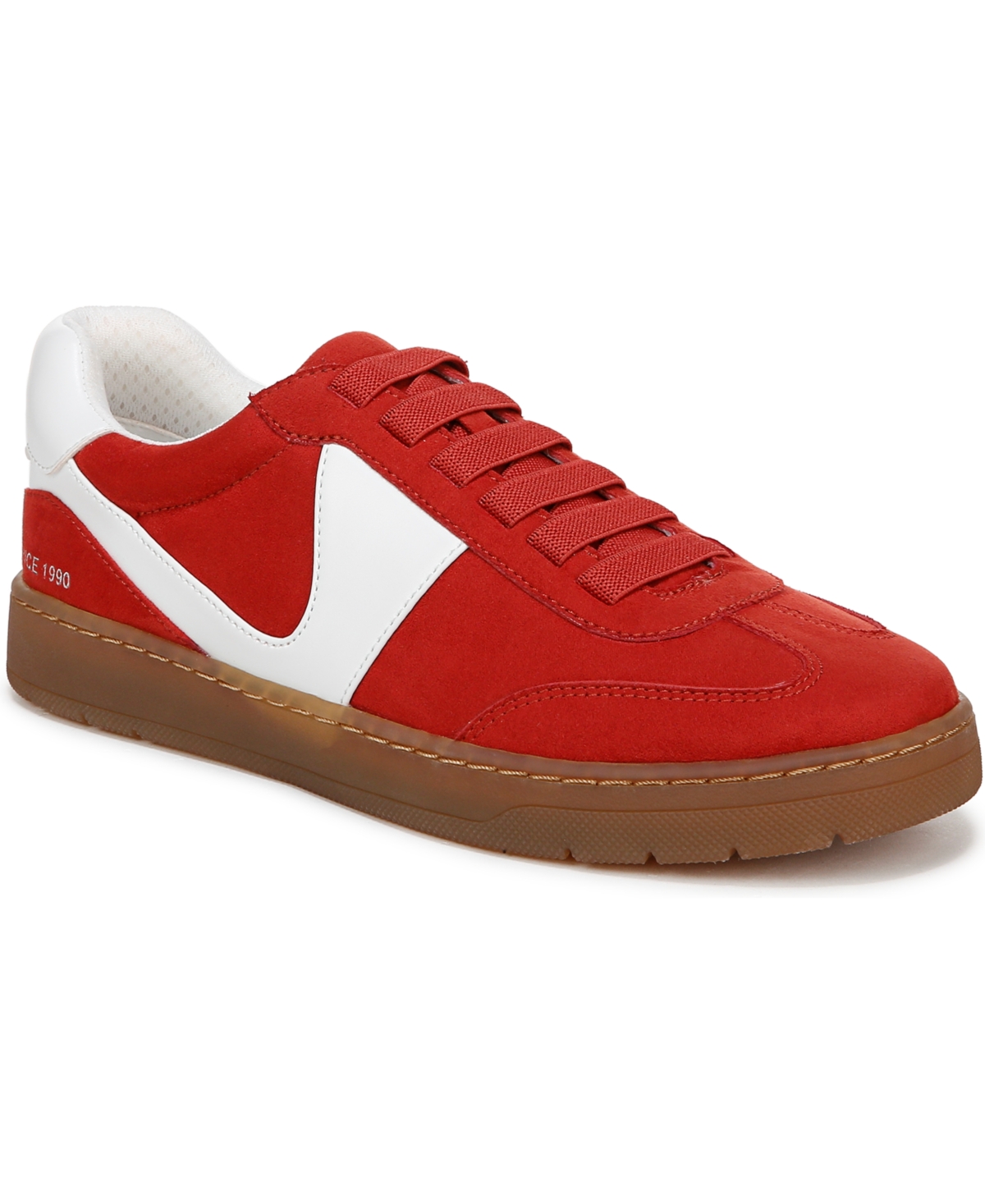 Franco Sarto Ponti Sneaker In Red,white Fabric,faux Leather