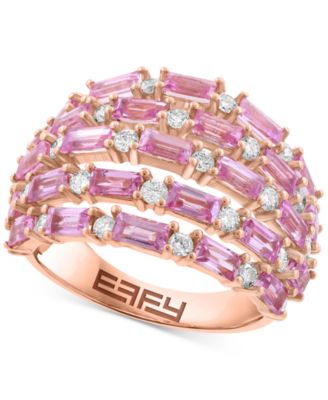 EFFY Collection - Diamond (5/8 ct. t.w.) & Pink Sapphire (3-1/2 ct. t.w.) Ring in 14k Rose Gold