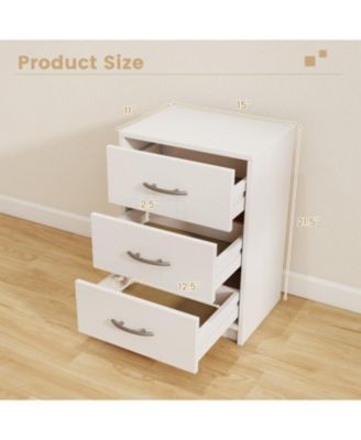 3-Drawer Nightstand with Storage for Bedroom or Living Room, Compact Design