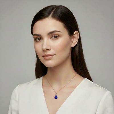 Women's Elegant 18K Rose Gold Plated Colored CZ Teardrop Necklace