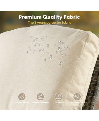 5-Piece Outdoor Wicker Patio Furniture Set, Double Resistance Rattan Rocking Chair and Coffee Table Conversation Set