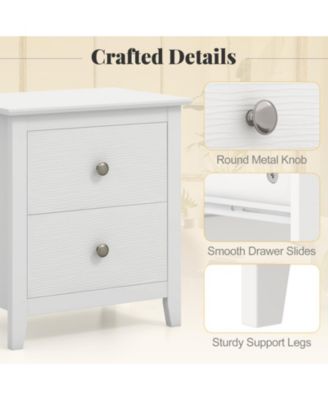Modern Nightstand with 2 Drawers Compact Design for Small Bedrooms