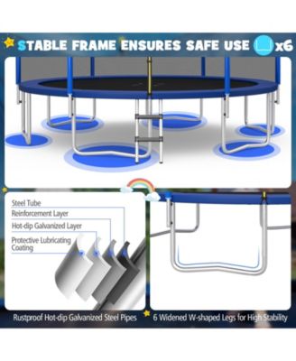 Outdoor Recreational Trampoline with Enclosure Net