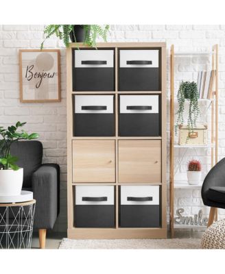 6 Pack 11" Two Tone Foldable Storage Cubes with Handles - Perfect for clothes, toys, books, linens, and more