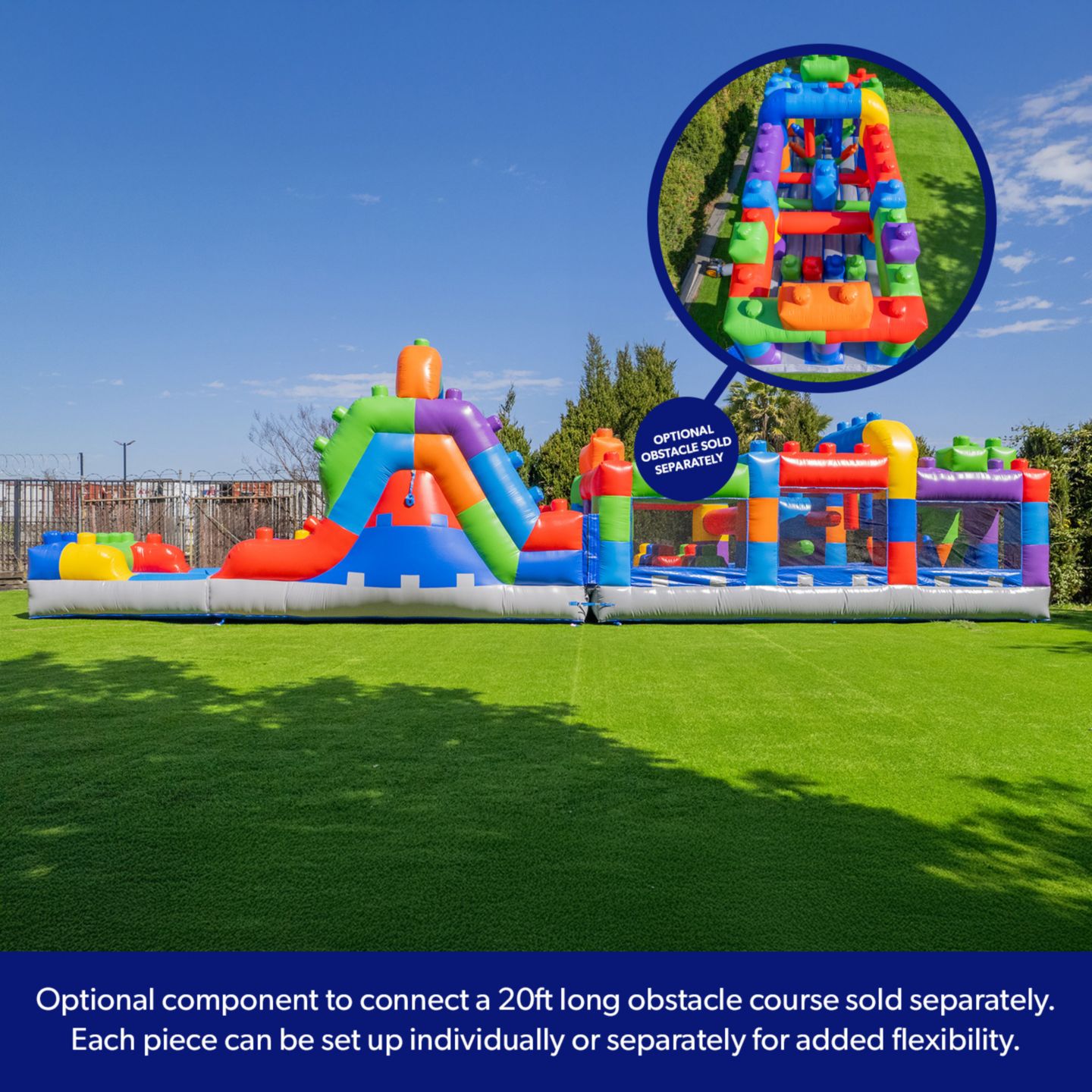 Детская игрушка HERO Kiddo 12FT Block Party Dual Lane Backload Inflatable Water Slide with Attached Pool & Air Blower — фото 6